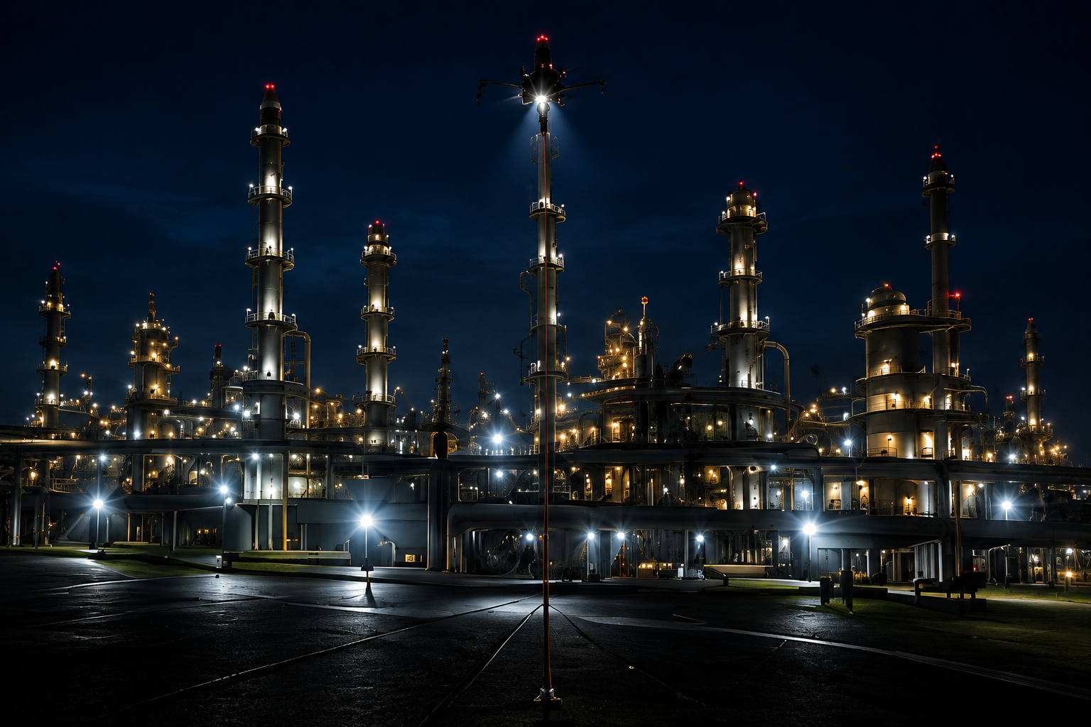 Surveillance site industriel nuit